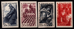 FRANCE - N° 823/826** - Série Des Métiers - Non Dentelée - Agriculture - Mineur - Marin Pêcheur - Métallurgiste. - 1941-1950