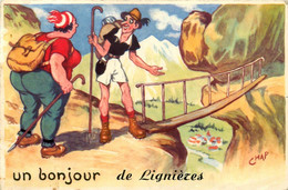 Lignières * Un Bonjour Du Village * Souvenir * Cpa Illustrateur CHAP - Other & Unclassified