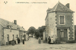 Ids St Roch * La Place Du Village Et La Route De Morlac * Villageois - Autres & Non Classés