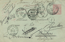 CARTE TURQUI SAMSOUN A (ROULES ) BOULERS - NIVELLES - BAULERS - VOIR CAHETS   2 SCANS - Lettres & Documents