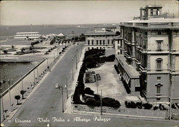 LIVORNO - VIALE ITALIA E ALBERGO PALAZZO - SPEDITA 1952  (10660) - Livorno