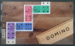 2021 Domino Block Mit Vollstempel - Blocchi & Foglietti