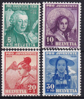 MiNr. 331 - 334 Schweiz 1938, 1. Dez. „Pro Juventute“: 150. Todestag Von Gessner Frauentrachten (V) - Postfrisch/**/MNH - Unused Stamps