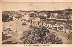 3223" TORINO - STAZIONE DI PORTA SUSA " ANIMATA TRAM AUTO ANNI 1941 - Stazione Porta Nuova