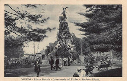 3224" TORINO - PIAZZA STATUTO -STAZIONE TRAMVIARIA RIVOLI - MONUMENTO AL FREJUS " ANNI 1935 - Places