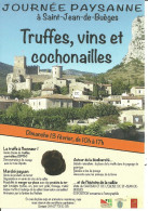 Flyer Vente Truffes Champignon Truffe Du Périgord  Tartufo Marché Foire Vins Cochonailles Saint-Jean De Buèges - Otros