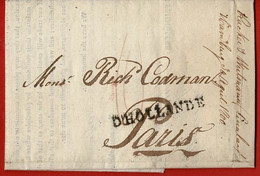 Lettre-Enveloppe" Voiturée" De HAMBOURG Jusqu'à Paris Le 30 April 1800, En Passant Par La HOLLANDE. Tampon DHOLLANDE ... - Zonder Classificatie