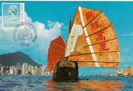 Hong Kong, Maximum Cards, (55), Elizabeth II, 1987, - Maximum Cards