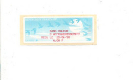 VIGNETTE SANS VALEUR...........6 FRANCS 1998 - 1990 Type « Oiseaux De Jubert »