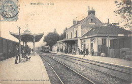 CPA 38 RIVES LA GARE (TRAIN Cliché Rare - Other & Unclassified