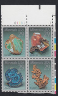 Sc#2700-2703, 29-cent Minerals 1992 Issue Plate Number Block Of 4 MNH Stamps - Plate Blocks & Sheetlets