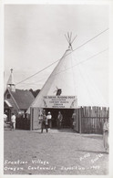 Portland Oregon, Oregon Centennial Exposition Frontier Village, Indian Teepee, C1950s Vintage Real Photo Postcard - Portland