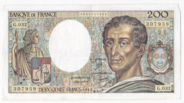 200 Francs Montesquieu 1985 Alphabet : G.032 N° 307959 - 200 F 1981-1994 ''Montesquieu''