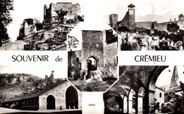Souvenir De Crémieu (Isère) Multivues - Halles, Château, Eglise - Edition Combier - Carte N° 6 C - Souvenir De...