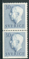 SWEDEN 1957 King Gustav VI Adolf 30 Öre Pair Imperforate At Left MNH / **  Michel 427 Dl/Elu - Unused Stamps