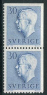 SWEDEN 1957 King Gustav VI Adolf 30 Öre Pair Imperforate At Right MNH / **  Michel 427 Ero/Dr - Unused Stamps