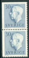 SWEDEN 1957 King Gustav VI Adolf 30 Öre Pair Imperforate At Right MNH / **  Michel 427 Elo/Dl - Nuovi