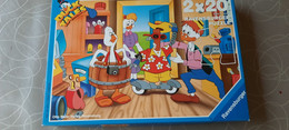 Vintage Puzzel 2x20 Stukjes Bij Uitvinder Willy Wortel - Duck Tales - Puzzles