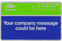 ENGLAND : BTI001 COMPANY MESSAGE Green,blue ( Batch: 511D03165) MINT - BT Emissioni Generali