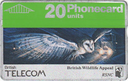 ENGLAND : BTC026 BRITISH WILDLIFE APPEAL 20 U ( Batch: 006H91877) USED - BT Edición General