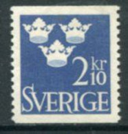 SWEDEN 1954 Definitive: Crowns 2.10 Kr MNH / **  Michel 401 - Unused Stamps