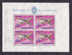 1964 San Marino Saint Marin 1000 LIRE AEREO Foglietto MNH** Souvenir Sheet A - Luftpost