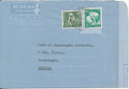 India Aerogramme Sent To Denmark 1968 - Poste Aérienne