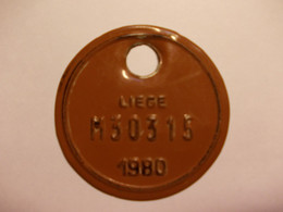 1 Oude Metalen Fiets Plaat Taks Plaat 1980 Luik - Vélo Tax Plaque Vieille 1980 Liège - - Placas De Matriculación