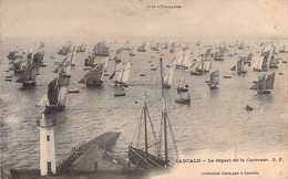 CPA CANCALE - Le Départ De La Caravane - Cote D'Emeraude - Voilier - Bateaux à Voiles - Dos Simple - Phare - Cancale