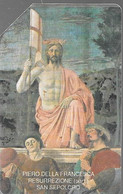 CARTE-ITALIE-MAGNETIQUE-&993-10000Lires/Peinture Ressurection Du Christ /Musée De SANSEPOLCRO-Toscane-Utilisé-TBE - Malerei
