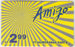 LATVIA - Amigo 3, Amigo Refill Card , 2.99 Ls, Used - Latvia