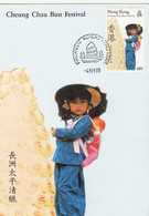 Hong Kong, Maximum Cards, (88), Cheung Chau Bun Festival, 1989, Circulado - Tarjetas – Máxima