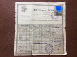 REPUBLIQUE FRANCAISE  Passeport A L’Etranger  ANNEE 1922 - Zonder Classificatie