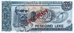 ALBANIA 500 LEKE 1994 SPECIMEN UNC P-57s (2) "free Shiping Via Registered Air Mail" - Albania