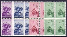 1949 TURKEY THE 75TH ANNIVERSARY OF U.P.U. UPU BLOCK OF 4 MNH ** - Unused Stamps