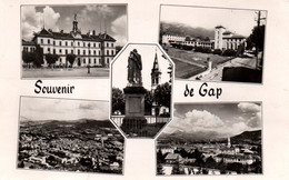 Souvenir De Gap (Route Des Grandes Alpes) Multivues, Ecole, Lycée, Statue Ladoucette - Editions De France, Carte N° 3676 - Souvenir De...