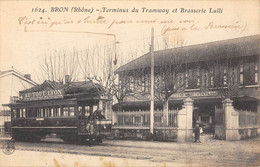 CPA 69 BRON TERMINUS DU TRAMWAY ET BRASSERIE LULLI - Altri & Non Classificati