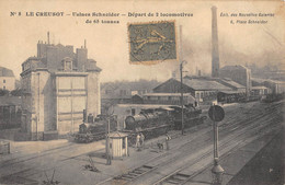 CPA 71 LE CREUSOT USINES SCHNEIDER DEPART DE 2 LOCOMOTIVES - Autres & Non Classés