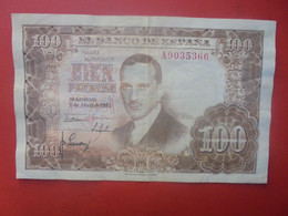 ESPAGNE 100 PESETAS 1953 "A" Circuler (L.5) - 100 Pesetas