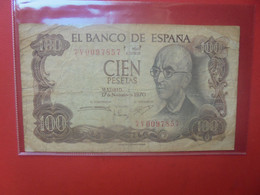 ESPAGNE 100 PESETAS 1970 Circuler (L.5) - 100 Pesetas