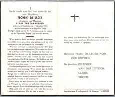 Bidprentje Kruibeke - De Leger Florent (1912-1958) - Devotieprenten