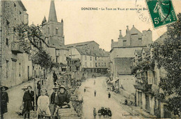 Donzenac * La Tour De Ville Et Route De Brive * Villageois Enfants - Autres & Non Classés