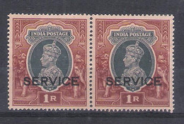 King George VI Ovpnt "SERIVICE"-SG#0138, Horzonatl Pair, Condition As Per Scan,LPS1 - Francobolli Di Servizio