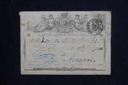 BELGIQUE - Entier Postal De Bruxelles Pour Anvers En 1872 - L 124396 - Postkaarten [1871-09]