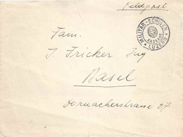Feldpost Brief  Militär-Schulen Kaserne Luzern - Basel          Ca. 1920 - Covers & Documents