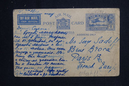 INDES ANGLAISES - Entier Postal Pour Paris En 1945 Par Avion, Dans L'état (Plis) - L 124404 - 1936-47 Koning George VI