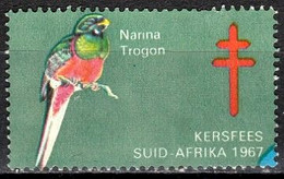 Afrique Du Sud 1967 Timbre De Bienfaisance - Trogon Narina (Apaloderma Narina) - Songbirds & Tree Dwellers