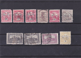 LOT 10 Stamps Commercial Patent,diff Perfin,perfores HUNGARY  See Scan. - Perforiert/Gezähnt