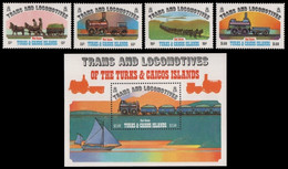 Turks- & Caicos 1983 - Mi-Nr. Mi.Nr. 620-623 & Block 42 ** - MNH - Lokomotiven - Turks & Caicos