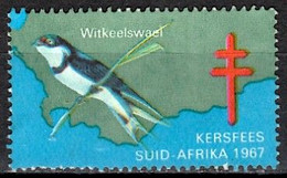 Afrique Du Sud 1967 Timbre De Bienfaisance - Hirondelle à Gorge Blanche (Hirundo Albigularis) - Songbirds & Tree Dwellers